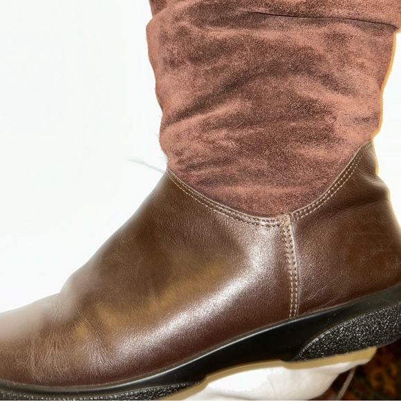 BROWN BOOTS Hotter brown leather and suede boots, LIKE NEW - Picture 2 of 9